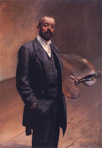 Self-portrait with a palette